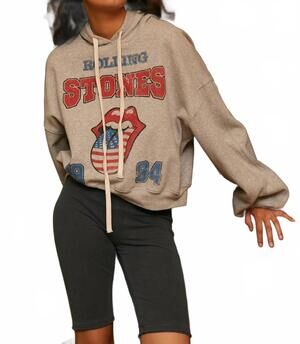 NEW PEOPLE OF LEISURE rolling stones usa 1994 hoodie in heather gray